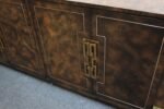 Vintage Elm Burl and Brass Greek Key Credenza by William Doezema for Mastercraft - Image 17