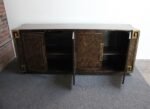 Vintage Elm Burl and Brass Greek Key Credenza by William Doezema for Mastercraft - Image 5