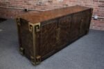 Vintage Elm Burl and Brass Greek Key Credenza by William Doezema for Mastercraft - Image 9