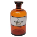 Vintage German Amber Glass "Ol. Vaselini" Apothecary Bottle