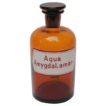 Vintage German Amber Glass "Aqua Amygdalae Amarae" Apothecary Bottle