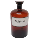 Large Vintage German Amber Glass "Spiritus" Apothecary Bottle