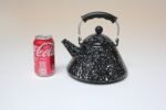 Vintage Black Enamel Graniteware / Splatterware Teapot - Image 9