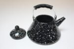 Vintage Black Enamel Graniteware / Splatterware Teapot - Image 6