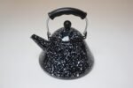 Vintage Black Enamel Graniteware / Splatterware Teapot - Image 2