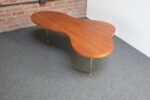 Freeform Walnut and Brass Coffee Table by T.H. Robsjohn-Gibbings - Image 5