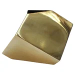 Post-Modernist Polished Brass Geometric Vase by James Johnston for Balos