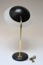 Vintage Enameled Metal and Brass Table Lamp by Gerald Thurston for Lightolier - Image 8