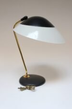 Vintage Enameled Metal and Brass Table Lamp by Gerald Thurston for Lightolier - Image 4