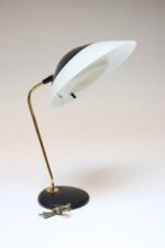 Vintage Enameled Metal and Brass Table Lamp by Gerald Thurston for Lightolier - Image 5