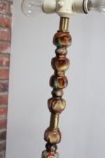 Italian Modernist Ceramic Floor Lamp with Brass Tripod Base - Image 7