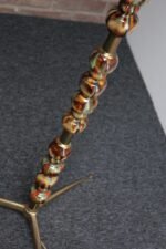 Italian Modernist Ceramic Floor Lamp with Brass Tripod Base - Image 16