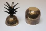 Vintage Hollywood Regency-Style Pineapple-Form Lidded Brass Jar - Image 3