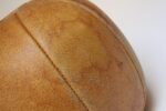 Vintage German Patinated Leather Medicine Ball - Image 9