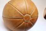 Vintage German Patinated Leather Medicine Ball - Image 8