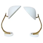 Pair of Sculptural Adjustable Metal and Brass Finish Table Lamps by Laurel