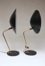 Pair of Gerald Thurston for Lightolier Brass and Metal Table Lamps - Image 3