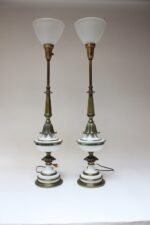 Pair of Hollywood Regency-Style Brass and Glass Stiffel Table Lamps - Image 6