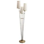 Mid-Century Brass Three-Fixture Floor Lamp