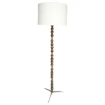 Italian Modernist Ceramic Floor Lamp with Brass Tripod Base