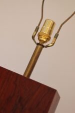 Pair of Mid Century Modern Walnut Column Block-Form Table Lamps - Image 11