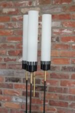 Italian Modernist Three-Fixture Glass, Brass and Metal Floor Lamp by Stilnovo - Image 10