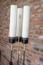 Italian Modernist Three-Fixture Glass, Brass and Metal Floor Lamp by Stilnovo - Image 11