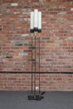 Italian Modernist Three-Fixture Glass, Brass and Metal Floor Lamp by Stilnovo - Image 3