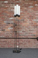 Italian Modernist Three-Fixture Glass, Brass and Metal Floor Lamp by Stilnovo - Image 4