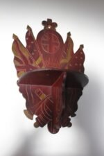 Vintage British/American Militaria Folk Art Hand-Carved and Painted Shelf Bracket - Image 4