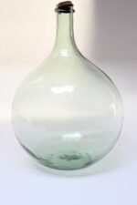 Vintage Bulbous-Form Light Green Demijohn with Cork Stopper - Image 5