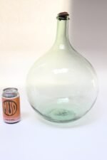 Vintage Bulbous-Form Light Green Demijohn with Cork Stopper - Image 7