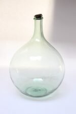 Vintage Bulbous-Form Light Green Demijohn with Cork Stopper - Image 2