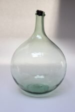 Vintage Bulbous-Form Light Green Demijohn with Cork Stopper - Image 4