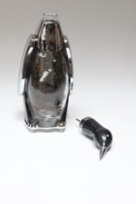Vintage Japanese Chrome and Etched Glass "Penguin" Decanter and Music Box - Image 5