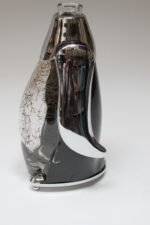 Vintage Japanese Chrome and Etched Glass "Penguin" Decanter and Music Box - Image 6