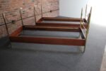 Pair of Vintage Italian Mahogany and Brass Beds by Carlo de Carli for Sormani - Image 10