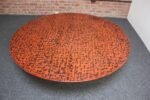 Large Vintage Japanese Taishō-Style Negoro Lacquered Round Coffee Table - Image 4