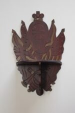 Vintage British/American Militaria Folk Art Hand-Carved and Painted Shelf Bracket - Image 3
