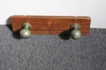 Vintage Italian Wall-Mounted Coat Hook/Rack in Aluminum and Walnut - Image 5