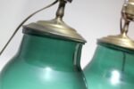 Pair of Vintage Green Blown Glass and Brass Table Lamps - Image 36