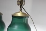 Pair of Vintage Green Blown Glass and Brass Table Lamps - Image 34
