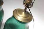 Pair of Vintage Green Blown Glass and Brass Table Lamps - Image 32