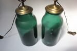 Pair of Vintage Green Blown Glass and Brass Table Lamps - Image 12