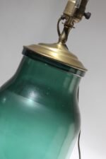 Pair of Vintage Green Blown Glass and Brass Table Lamps - Image 27