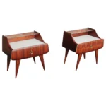 Pair of Italian Modernist Rosewood Single-Drawer Nightstands/Bedside Tables