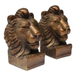 Pair of Mid-Century Modern Gold "Lion" Bookends