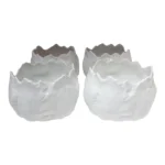 Set of Four Vintage Italian Ceramic Planters With Leaf Motif by Sigma Taste Setter