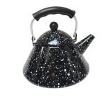 Vintage Black Enamel Graniteware / Splatterware Teapot