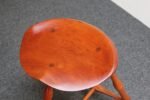 Pair of Vintage Studio Craft Windsor-Style Three Legged Low Stools in Cherrywood - Image 35